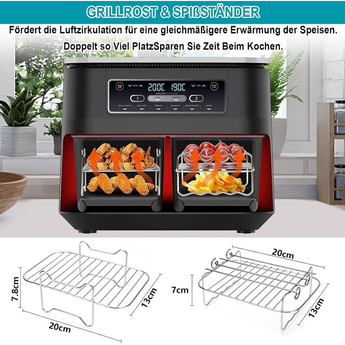 Wiederverwendbare Silikonformen für Dual-Zone Heißluftfritteuse, 5er-Pack - Bis zu 35% Rabatt!