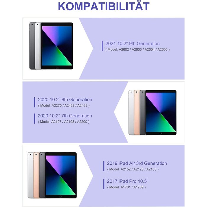 iPad Tastaturhülle Lavendel, QWERTZ & Hintergrundbeleuchtung - Bis zu 35% Rabatt!