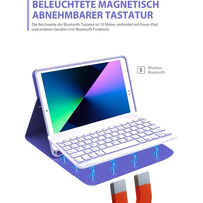 iPad Tastaturhülle Lavendel, QWERTZ & Hintergrundbeleuchtung - Bis zu 35% Rabatt!