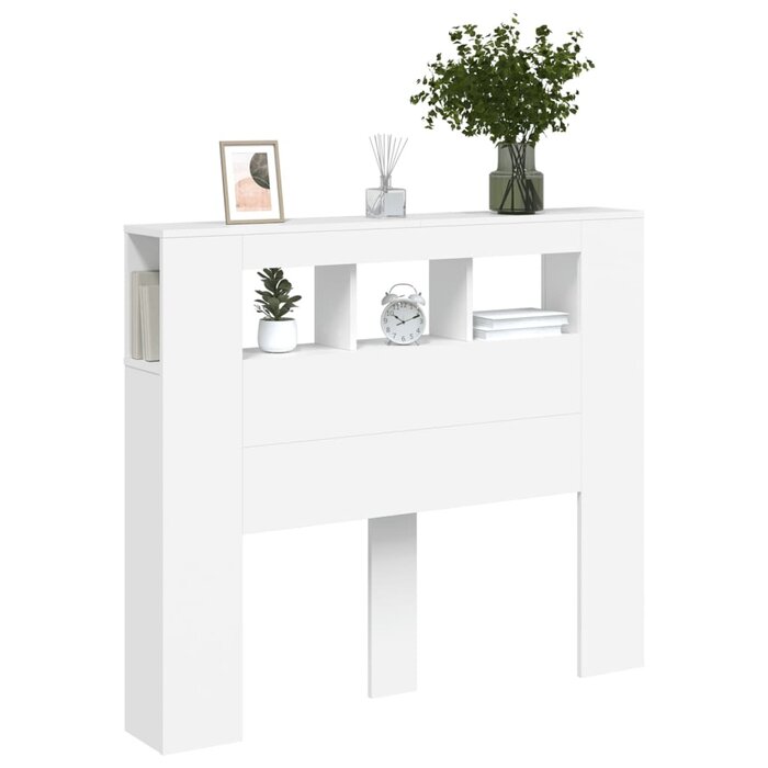 LED-Kopfteil 120cm Weiß m. Ablage & RGB - Bis zu 35% Outlet-Rabatt sichern!