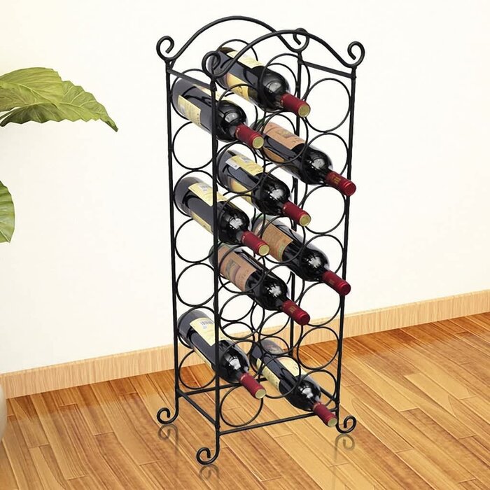 Stilvolles Weinregal Schwarz (88cm) für 21 Flaschen - bis zu 35% Rabatt!