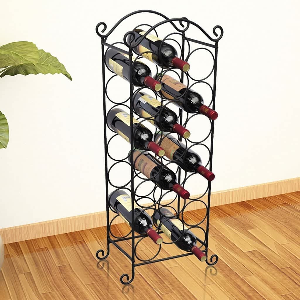 Stilvolles Weinregal Schwarz (88cm) für 21 Flaschen - bis zu 35% Rabatt!