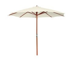 Sonnenschirm Hartholz Sandweiß Ø 300 cm - Jetzt bis zu 35% Rabatt sichern!
