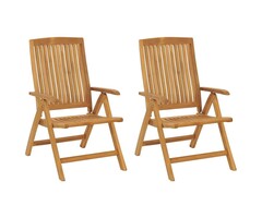 2er Set verstellbare Teakholz-Gartenstühle - Bis zu 35% Rabatt im Outlet!