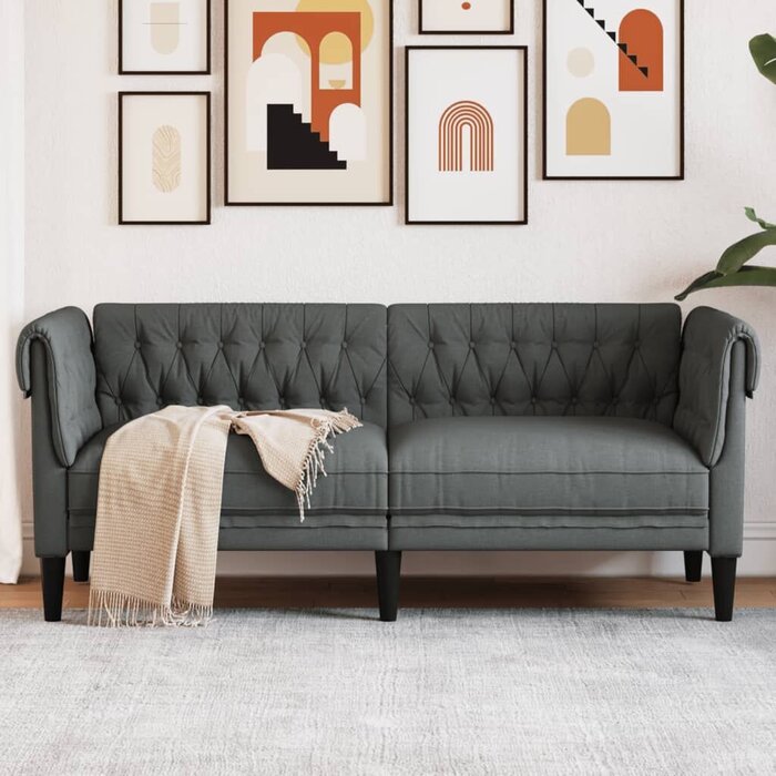 Chesterfield 2-Sitzer Sofa Dunkelgrau - Bis zu 35% Rabatt!