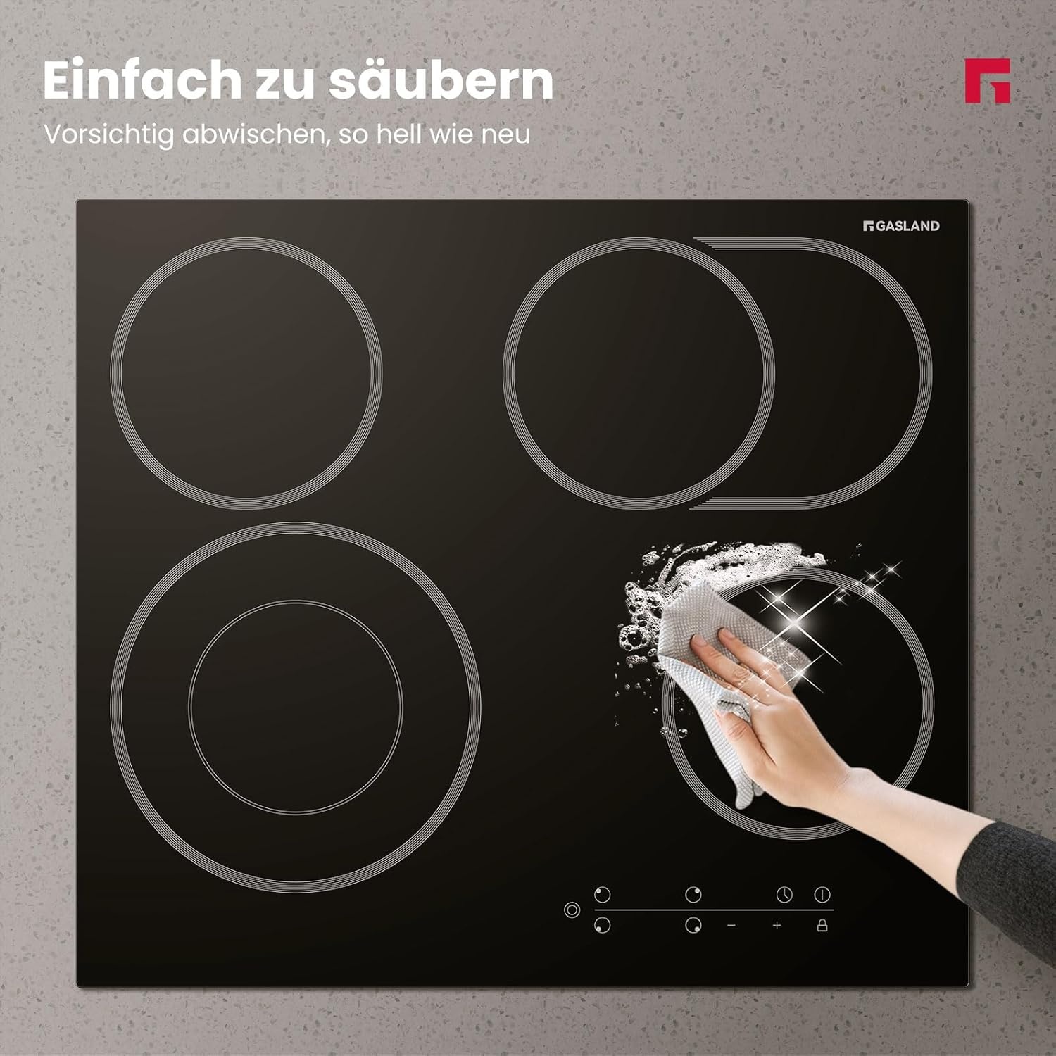 Induktionskochfeld 60cm Schwarz Keramik, 4 Zonen - Bis zu 30% Rabatt