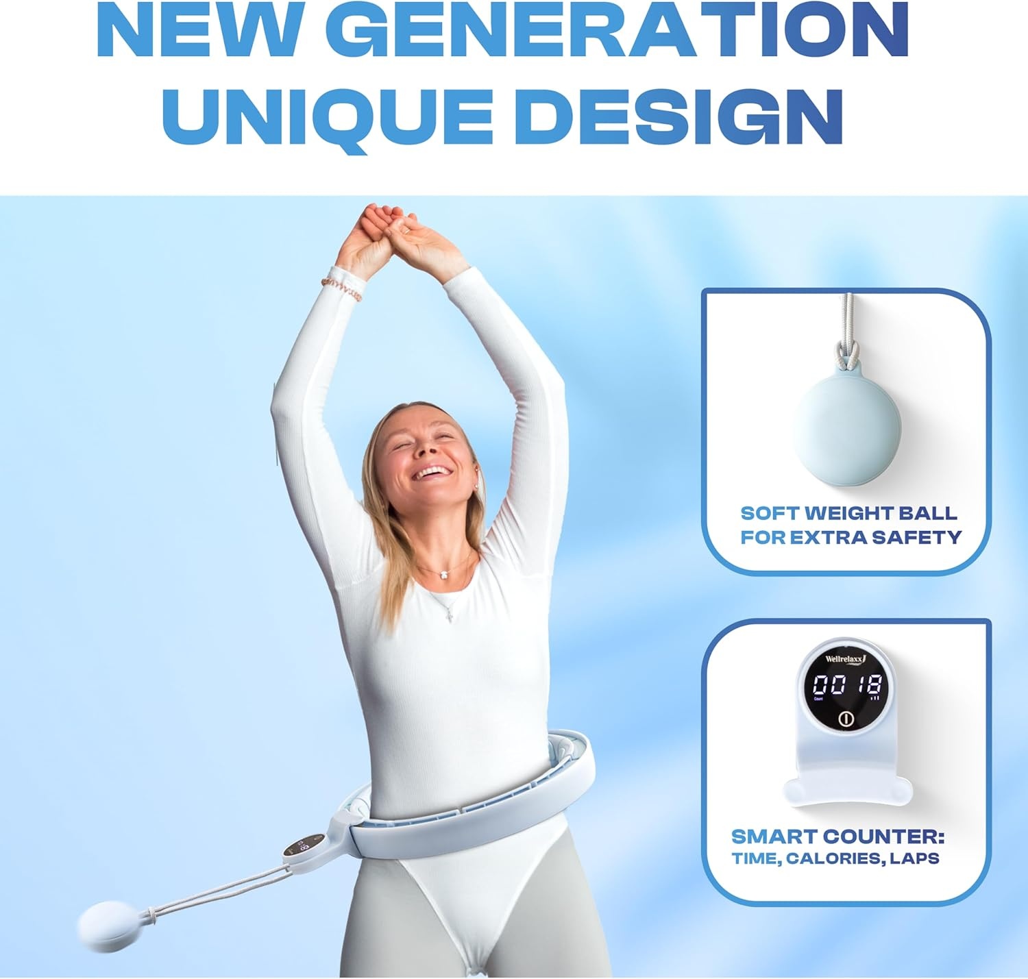 Smarter Hula Hoop mit Gewicht (70-110 cm) - Jetzt bis zu 35% günstiger!