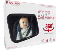 Großer Babyspiegel fürs Auto, bruchsicher & 360° verstellbar - bis zu 35% Rabatt!
