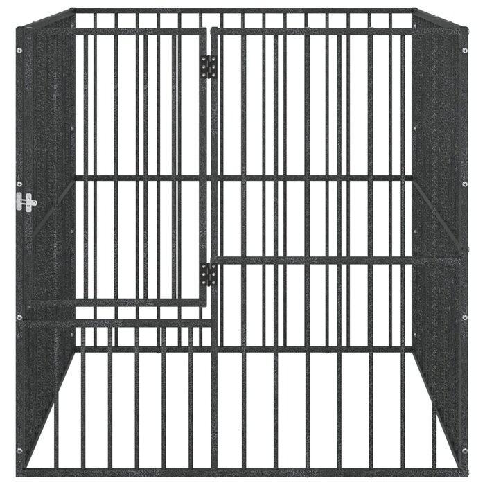 Hundezwinger 8 Elemente, verzinkt, Schwarz, 100x100x100 cm - bis zu 35% Rabatt!