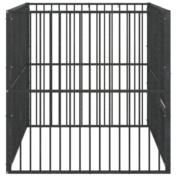 Hundezwinger 8 Elemente, verzinkt, Schwarz, 100x100x100 cm - bis zu 35% Rabatt!
