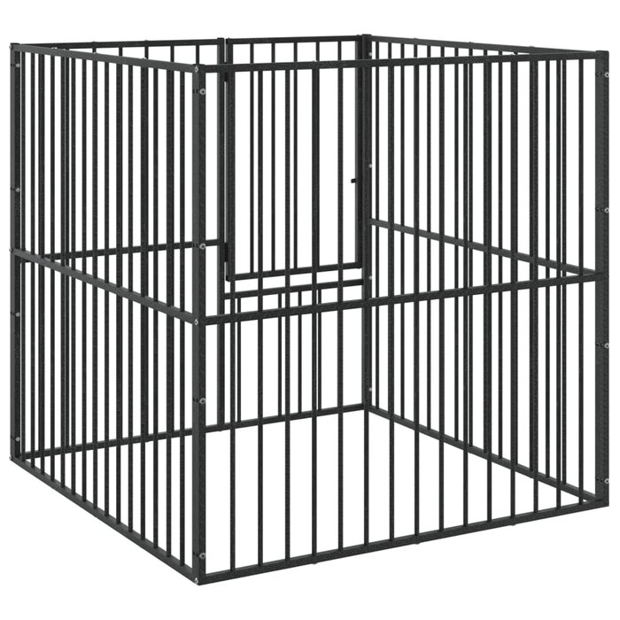 Hundezwinger 8 Elemente, verzinkt, Schwarz, 100x100x100 cm - bis zu 35% Rabatt!