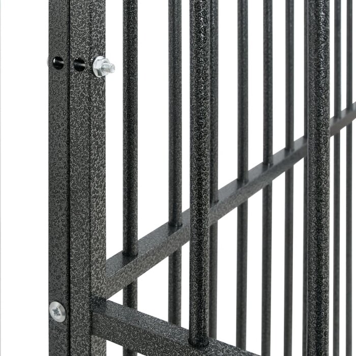 Hundezwinger 8 Elemente, verzinkt, Schwarz, 100x100x100 cm - bis zu 35% Rabatt!