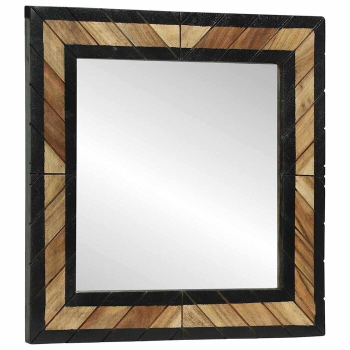 Spiegel Schwarz-Braun aus Akazie 50x50 cm - Bis zu 35% Rabatt sichern!