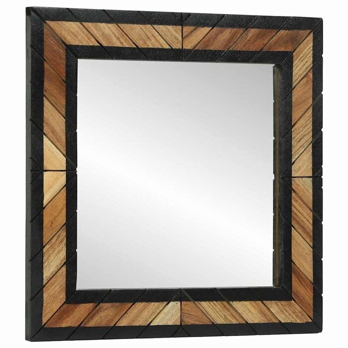 Spiegel Schwarz-Braun aus Akazie 50x50 cm - Bis zu 35% Rabatt sichern!