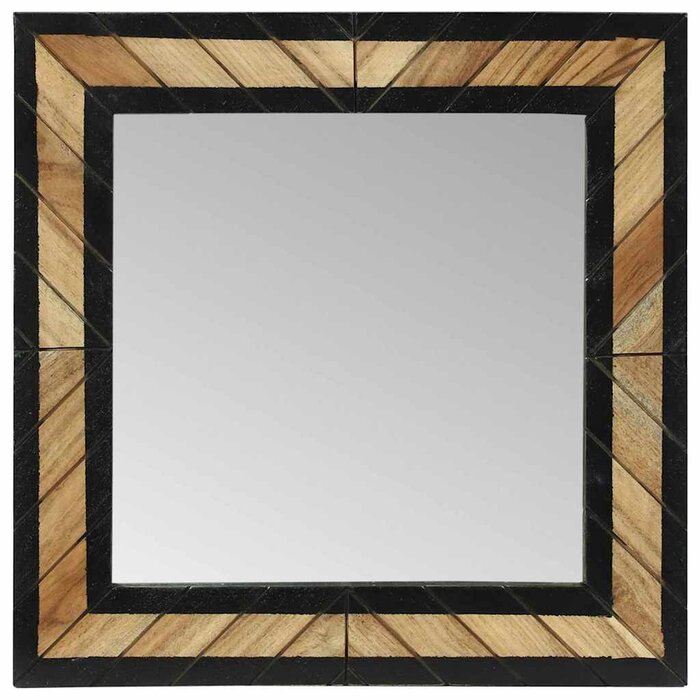 Spiegel Schwarz-Braun aus Akazie 50x50 cm - Bis zu 35% Rabatt sichern!