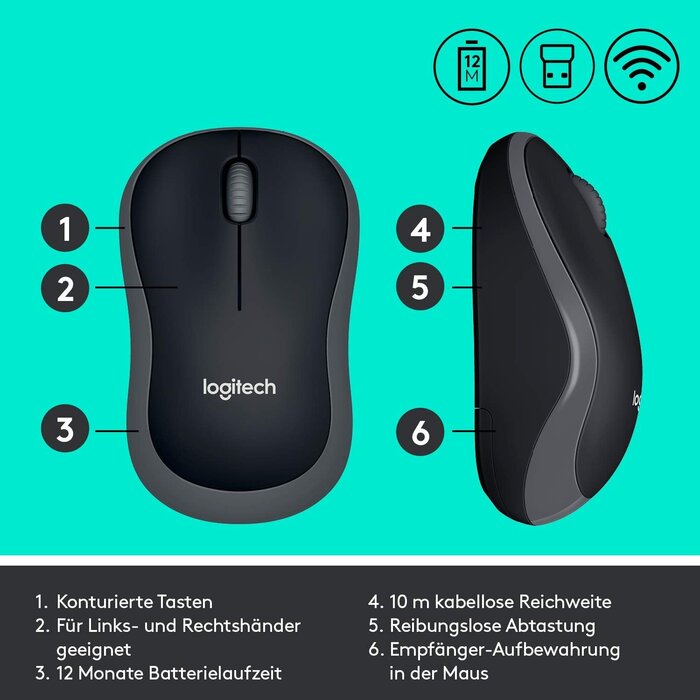 Kabelloses Tastatur-Maus-Set QWERTZ, Schwarz - jetzt bis zu 35% günstiger!