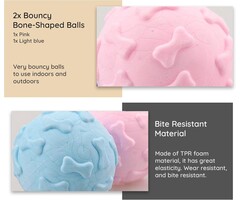 2er-Pack Robuste Tierbälle, 60mm, Rosa/Blau, Knochenmuster - Jetzt bis zu 35% Rabatt!