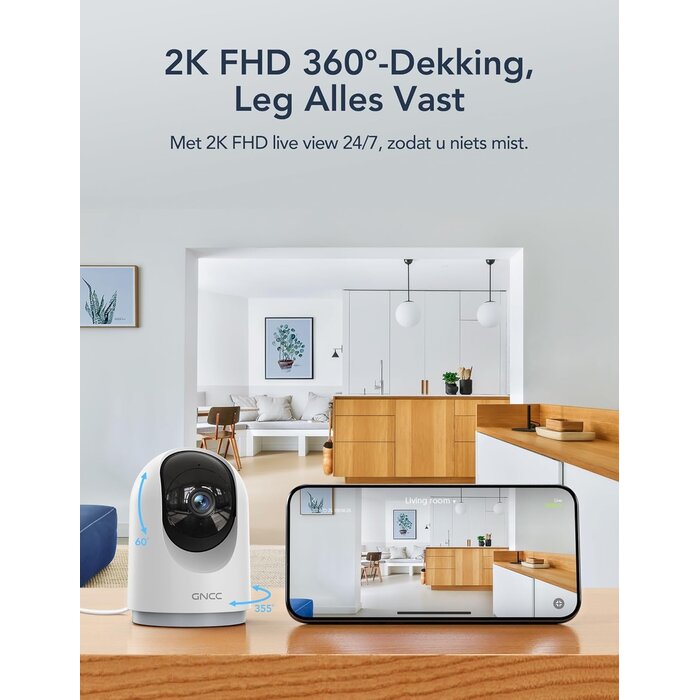 2K 3MP WLAN-Sicherheitskamera, 360° Panorama, IR-Nachtsicht - bis zu 35% Rabatt!