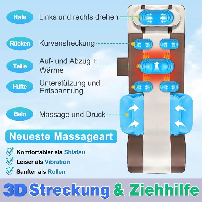 3D-Ganzkörper-Massagematte mit Heizung & Traktion - Bis zu 35% Rabatt!