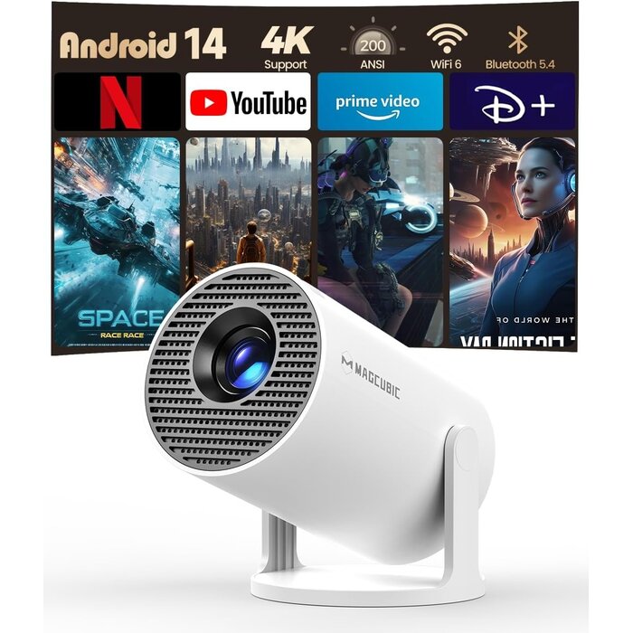 Tragbarer Mini Beamer 4K Android 14 - Jetzt bis zu 35% reduziert!