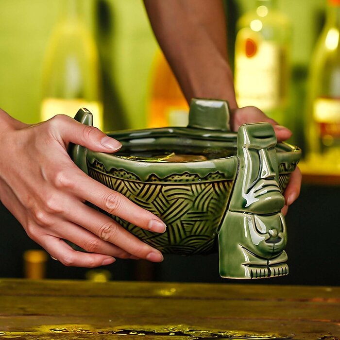 Tiki Cocktail Bowle Grün 1000ml Keramik - Jetzt bis zu 35% günstiger!