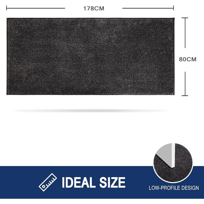 Anthrazit Fußmatte 80x178 cm, rutschfest & waschbar - Bis zu 35% Rabatt!