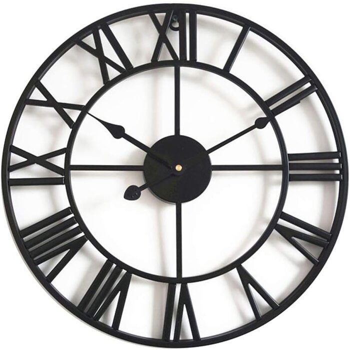Vintage Skelett Wanduhr 40cm Schwarz - Jetzt bis zu 35% reduziert sichern!