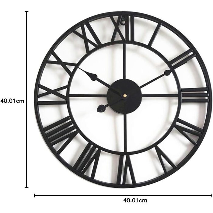 Vintage Skelett Wanduhr 40cm Schwarz - Jetzt bis zu 35% reduziert sichern!