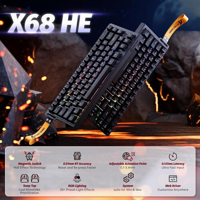 Gaming-Tastatur Rapid Trigger & 8000Hz, RGB - Bis zu 35% günstiger!