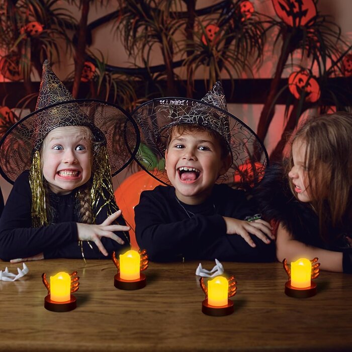 Flammenlose Halloween LED-Kerzen im 4er-Set - Jetzt bis zu 35% günstiger!