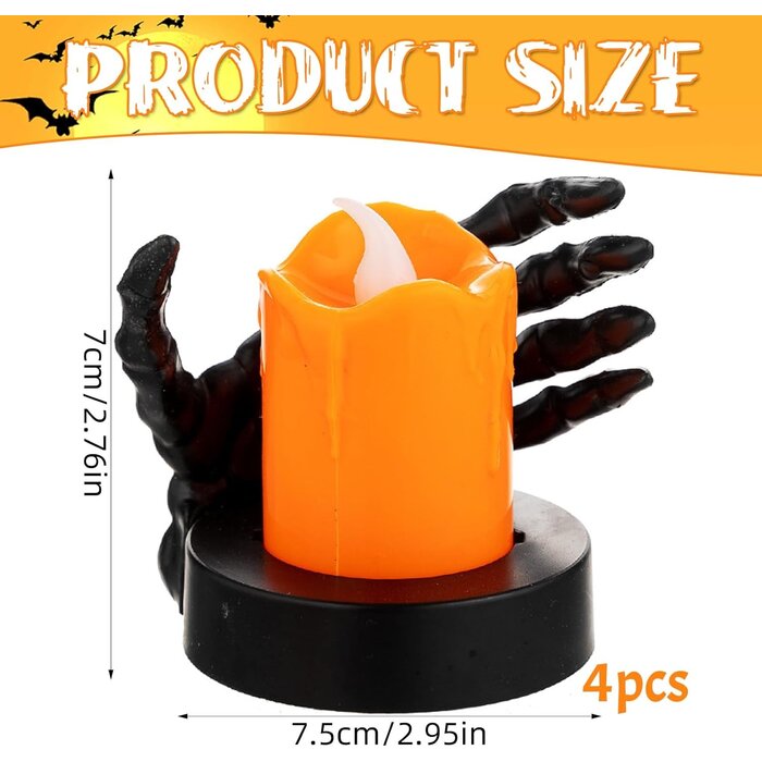 Flammenlose Halloween LED-Kerzen im 4er-Set - Jetzt bis zu 35% günstiger!