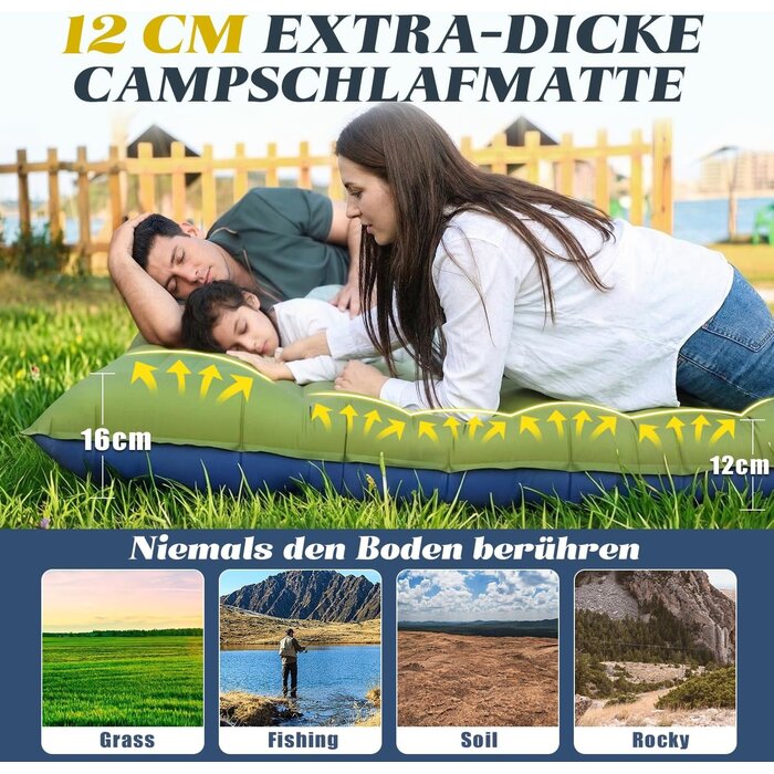 Ultraleichte Doppel-Isomatte mit Fußpumpe - Bis zu 35% Outlet-Rabatt!