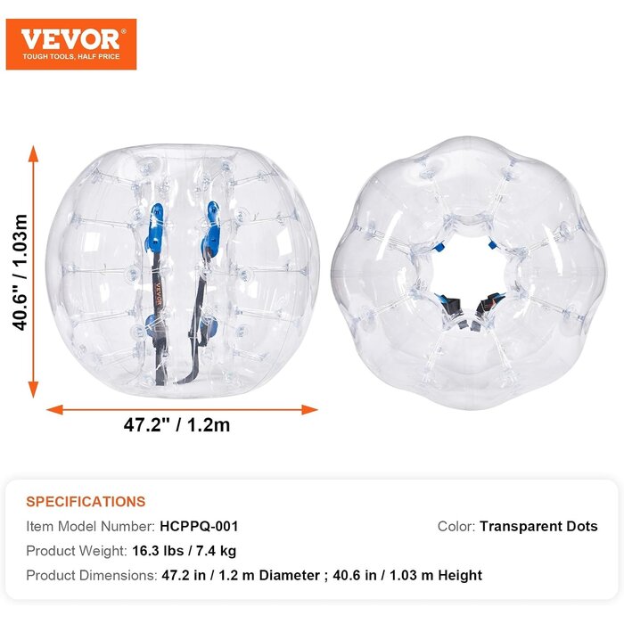 Aufblasbarer Bumper Ball 1,2m PVC | Bis zu 35% günstiger für Outdoor-Spaß