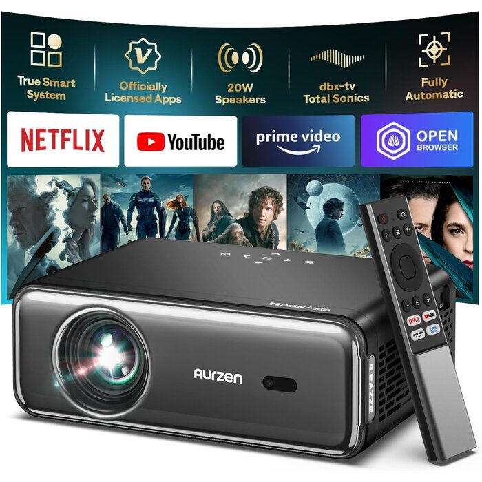 Smart-Heimkino-Projektor mit 4K, Dolby Audio & Netflix - Bis zu 35% günstiger!