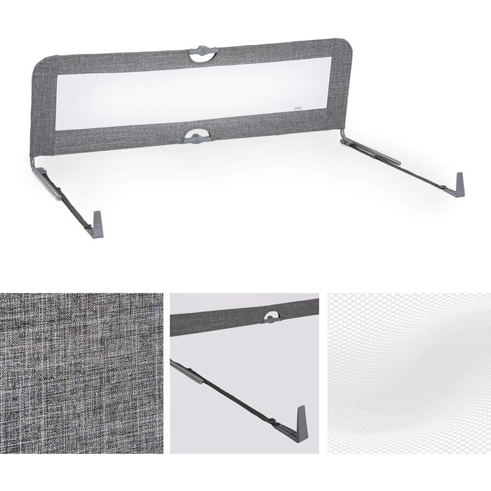 Bettschutzgitter XL, faltbar, 150x50 cm, Grau - Jetzt bis zu 35% günstiger!