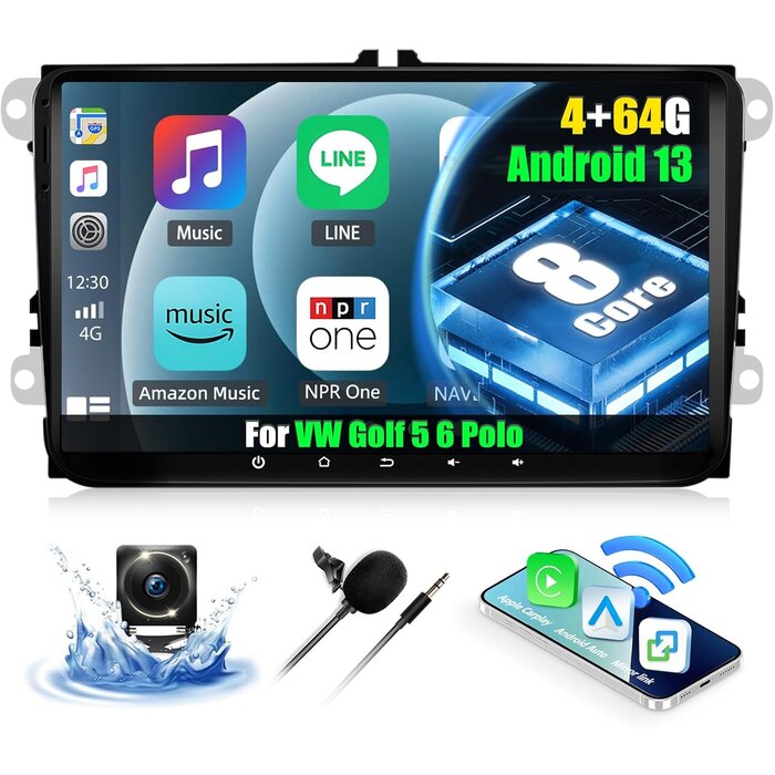 Autoradio 9 Zoll Touch Android 13, 8-Kern, Navi & CarPlay | Bis zu 35% günstiger!
