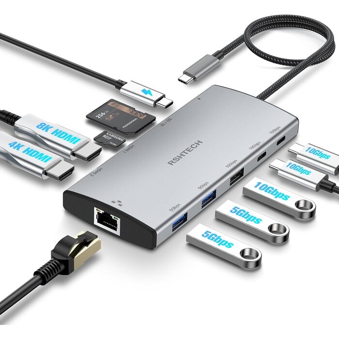 11-in-1 USB-C Dockingstation für Laptops (8K/4K HDMI, 100W PD) - Bis zu 35% Rabatt
