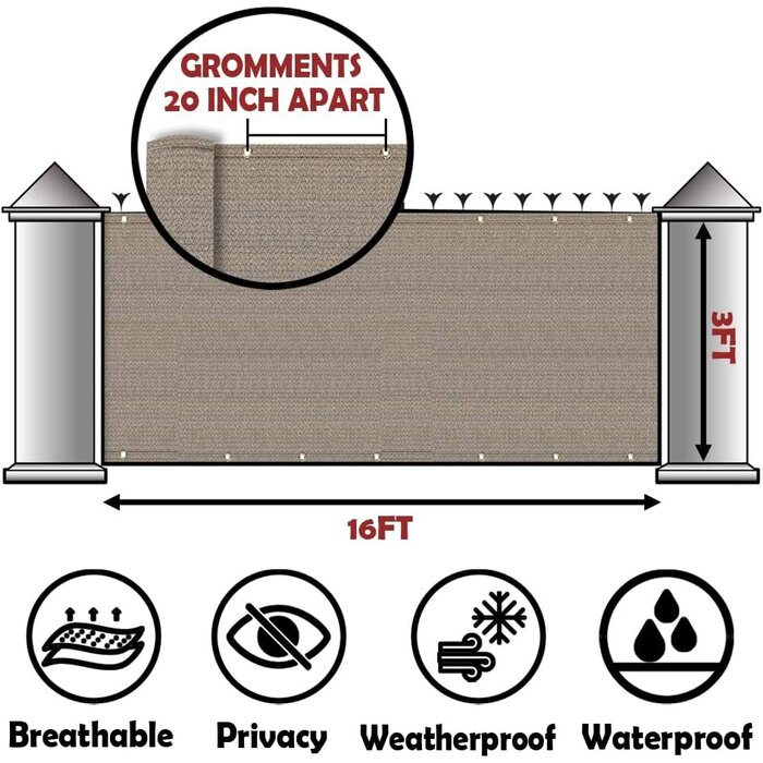 Balkonsichtschutz Grau/Weiß 90x500 cm - UV- & Windschutz, bis zu 35% günstiger!