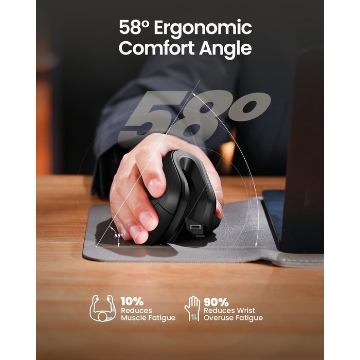 Ergonomische Vertikalmaus, kabellos - Jetzt bis zu 35% Rabatt!