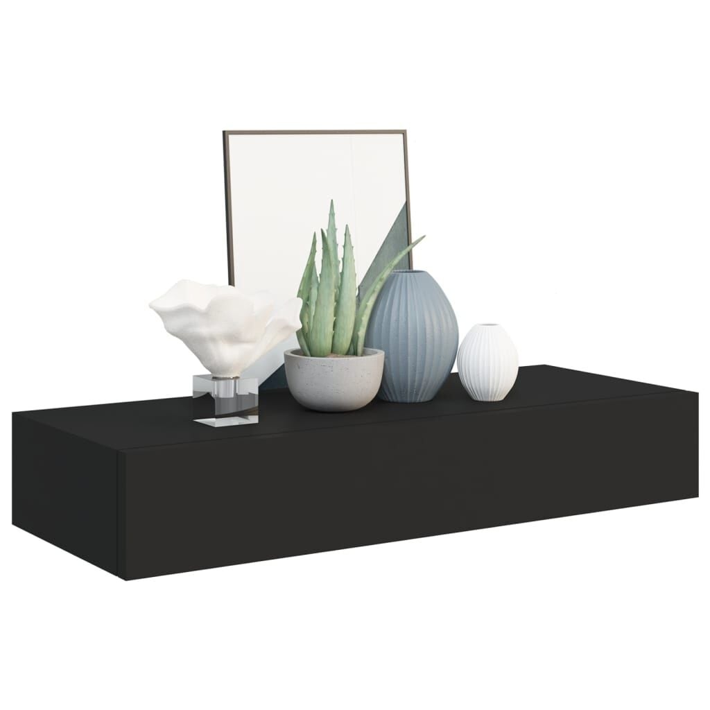Schickes Wandregal mit Schublade 60cm Schwarz - Jetzt bis zu 35% Rabatt