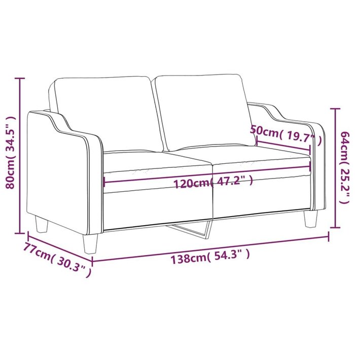 Modernes 2-Sitzer Sofa, 120 cm, Dunkelgrau - bis zu 35% Rabatt