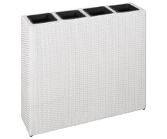 Stilvolles Poly-Rattan Hochbeet mit 4 Töpfen - bis zu 35% Rabatt