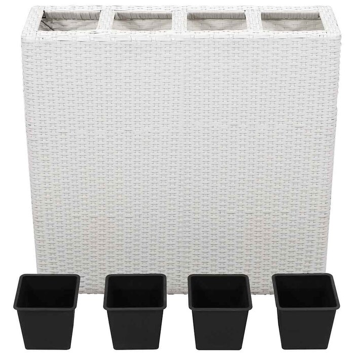 Stilvolles Poly-Rattan Hochbeet mit 4 Töpfen - bis zu 35% Rabatt