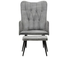 Vintage Sessel mit Fußhocker, Grau - Jetzt bis zu 35% Rabatt sichern
