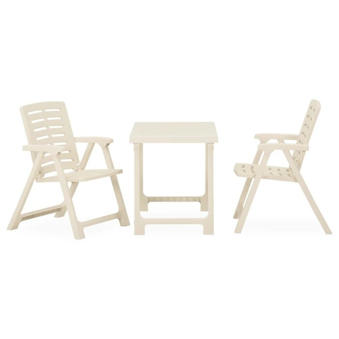 3-tlg. Bistro-Set aus Kunststoff, klappbar, Weiß - bis zu 35% Rabatt