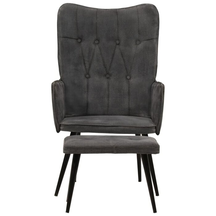 Sessel mit Fußhocker in Schwarz - Vintage-Stil - bis zu 35% Rabatt