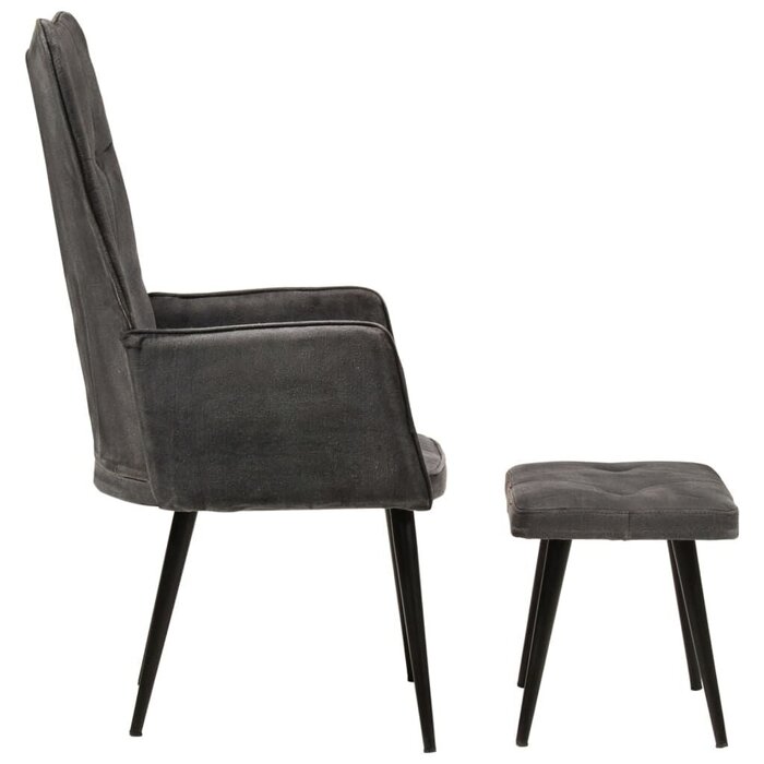 Sessel mit Fußhocker in Schwarz - Vintage-Stil - bis zu 35% Rabatt