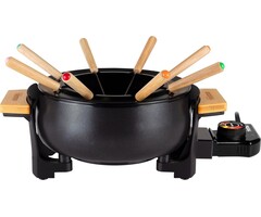 Elektrisches Fondue-Set für 8 Personen mit Bambus-Elementen - bis zu 35% Rabatt