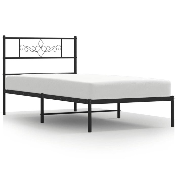 Metallbettgestell 75x190 cm Schwarz - Robust & Zeitlos - bis zu 35% Rabatt