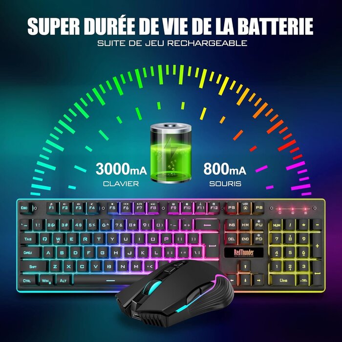 Kabelloses Gaming Tastatur & Maus Set AZERTY - Bis zu 35% Rabatt